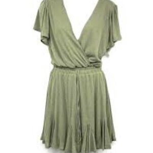 Row A Elegant Olive Green Midi Dress